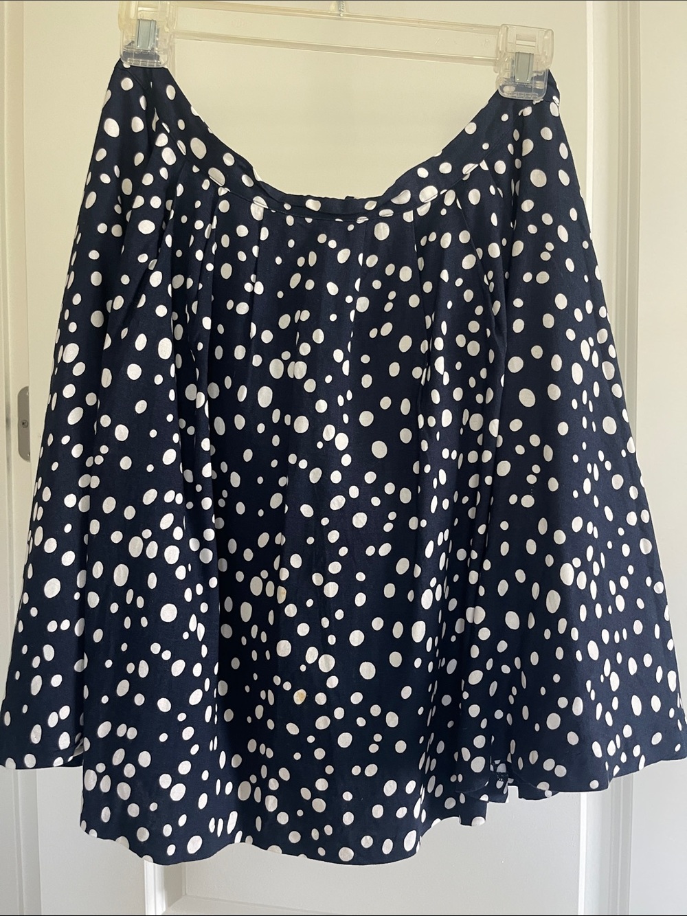 Forever 21 Navy and White Polka Dot Skater Skirt